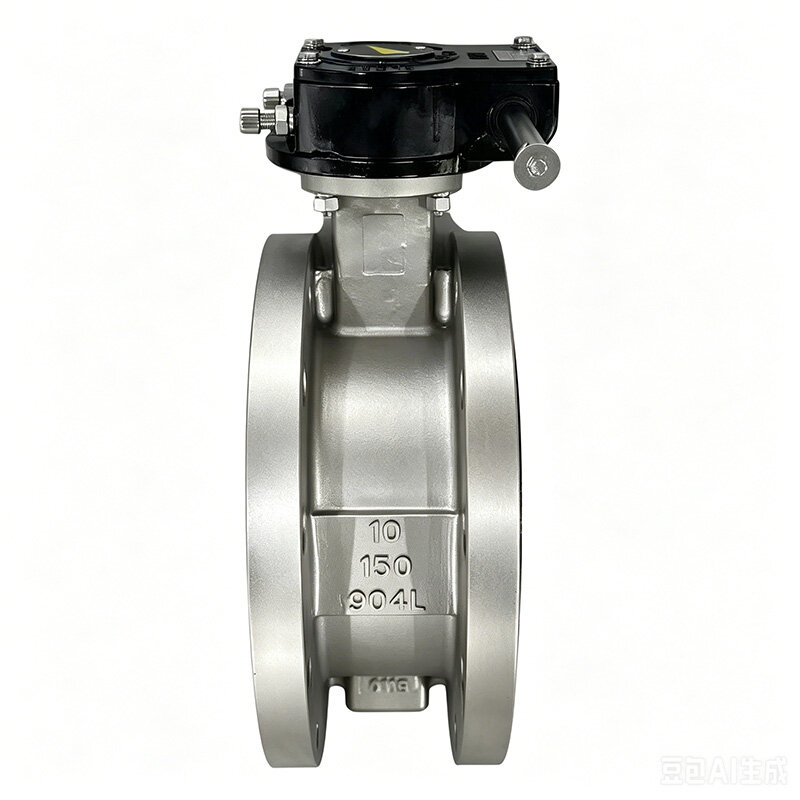 904L Austenitic Stainless Steel Worm Gear API609 Flanged PTFE Lined Butterfly Valve