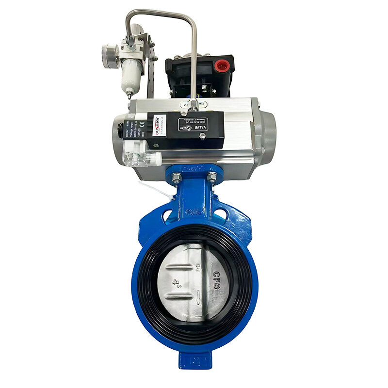 API609 WCB Cast Steel Pneumatic Wafer Butterfly Valve