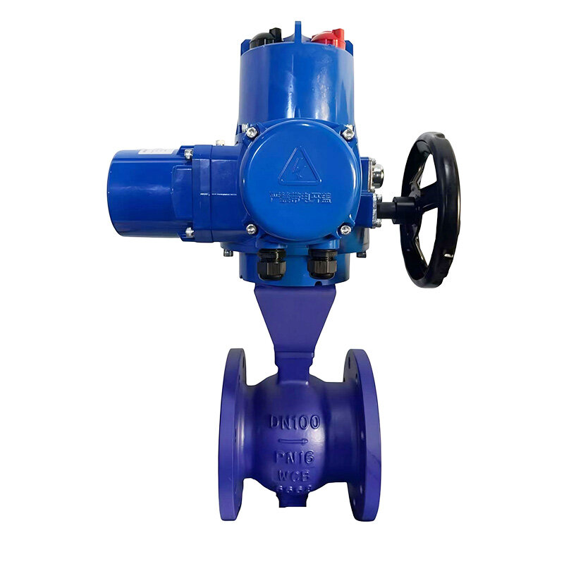 GOST Electric Cast Steel Flanged V-Port Ball Valve